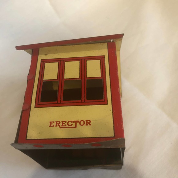 Gilbert Erector Metal Tin Red House/Shed Toy Set Piece Building Part Vintage - Picture 11 of 15